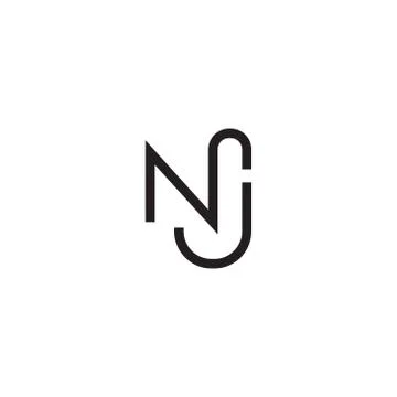 Nj initial letter vector logo icon Illustrazione stock