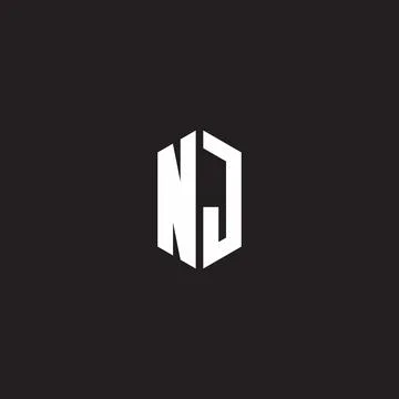 NJ Logo monogram with hexagon shape style design template Stock Illustration