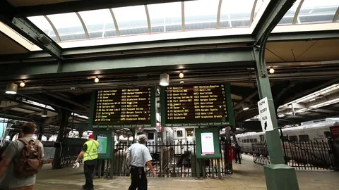 NJ Transit Hoboken Station Stock Footage 78078635