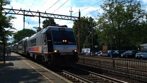 NJ Transit Train Millburn Stock Footage 91580477