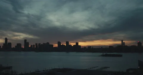 NJ view from NY Hudson river Timelapse 스톡 동영상 145601702