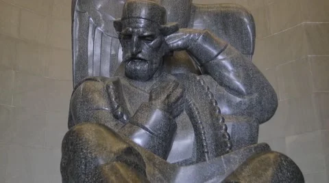 Njegos statue Lovcen Stock Footage 61455199