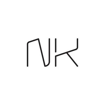 Nk initial letter vector logo icon Stock Illustration