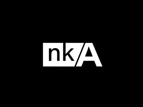 NKA Logo and Graphics design vector art, Icons isolated on black background Illustrazione stock