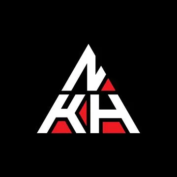 NKH triangle letter logo design with triangle shape. NKH triangle logo desi.. Stock Illustration