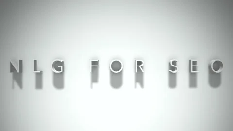 NLG for SEO 3D title animation with shadows on a white background Stock Footage 296708917