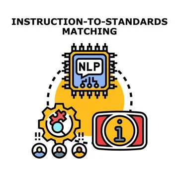 Nlp assisting instruction to standards matching process Stock Illustration