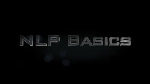 NLP Basics title 3D metal text on black alpha channel background Stock Footage 301264254