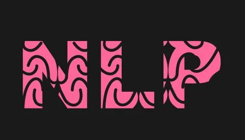 NLP. Font of brain texture. Vector illustration. Stockillustratie