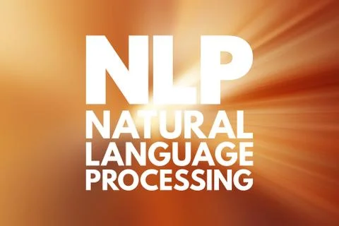 NLP - Natural Language Processing acronym, concept background Stock Illustration