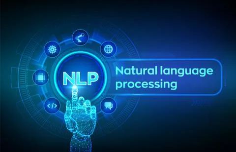 NLP. Natural language processing cognitive computing technology concept on vi イラスト素材