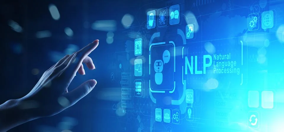 NLP natural language processing cognitive computing technology concept on Stockfoto's