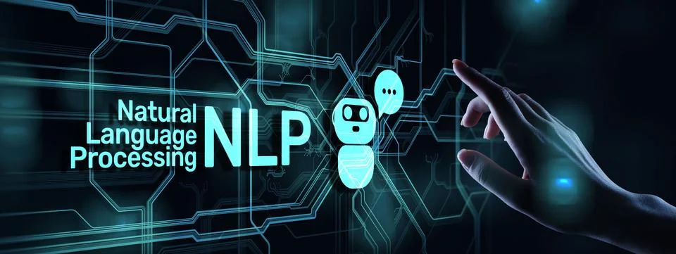 NLP natural language processing cognitive computing technology concept on Stockfoto's