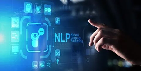 NLP natural language processing cognitive computing technology concept on 库存照片