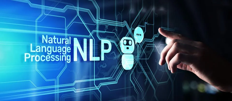 NLP natural language processing cognitive computing technology concept on 库存照片