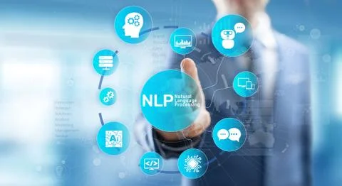 NLP natural language processing cognitive computing technology concept on 库存照片