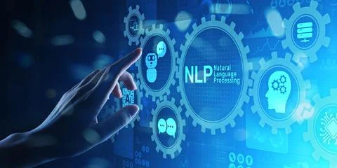 NLP natural language processing cognitive computing technology concept on Stockfoto's
