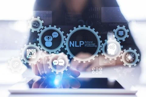 NLP natural language processing cognitive computing technology concept on 库存照片