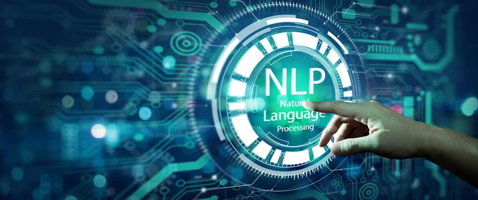 NLP Natural Language Processing cognitive computing technology concept. Stockfoto's