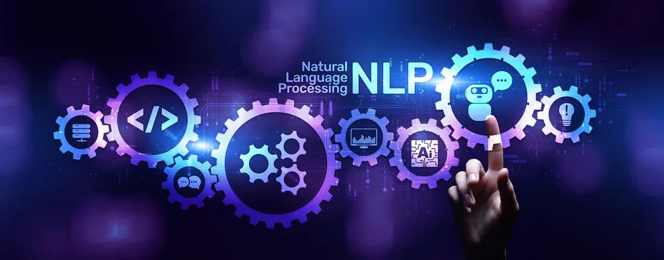 NLP Natural language processing concept. Artificial intelligence neural network 写真素材