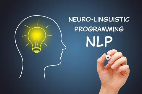 NLP Neuro-Linguistic Programming Light Bulb Concept Foto stock