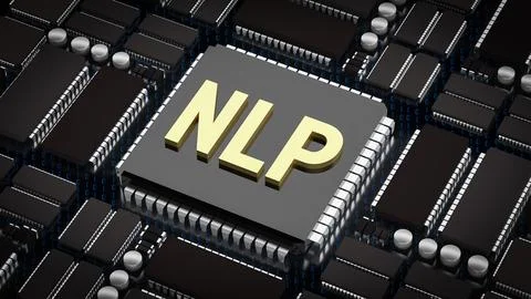 The NLP on pcb board for technology or sci concept 3d rendering. 写真素材