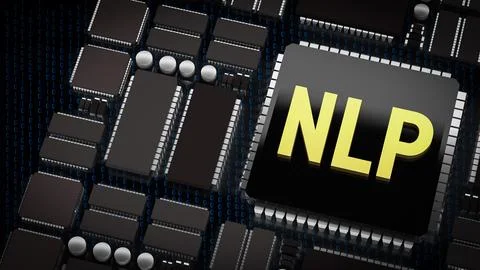 The NLP on pcb board for technology or sci concept 3d rendering. 写真素材