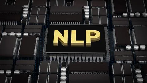 The NLP on pcb board for technology or sci concept 3d rendering. Stock Photos