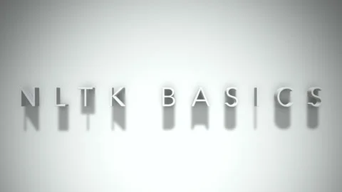 NLTK Basics 3D title animation with shadows on a white background Stock Footage 296708938