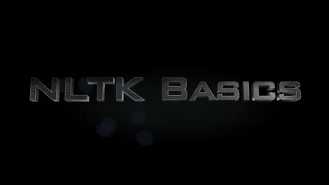 NLTK Basics title 3D metal text on black alpha channel background Stock Footage 301264277