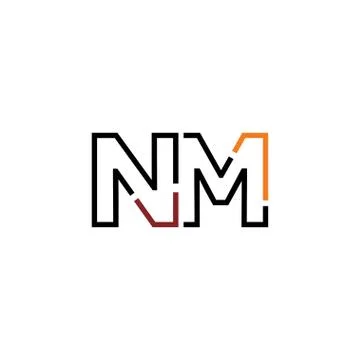 NM Letter logo icon design template elements Illustrazione stock