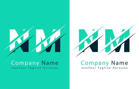 NM Letter Logo Vector Design Template Elements Illustrazione stock