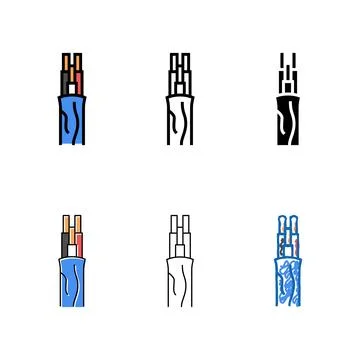 Nm nonmetallic cable wire variety color icon vector Stock-Illustration