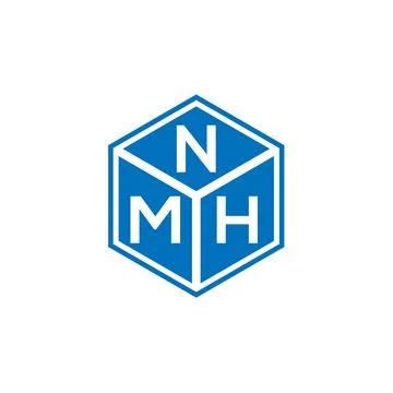 NMH letter logo design on black background. NMH creative initials letter logo Stock Illustration
