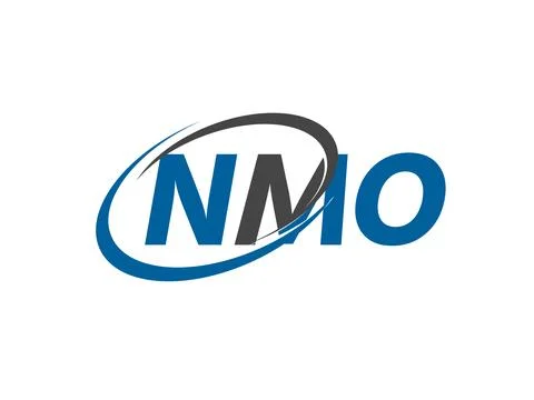 NMO letter creative modern elegant swoosh logo design Stock Illustration