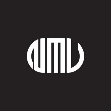NMV letter logo design on black background. NMV creative initials letter logo Stock Illustration