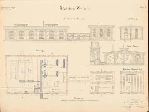 N.N., Electrical headquarters of hydraulic engineering, Emden: View, floor .. Stock Photos