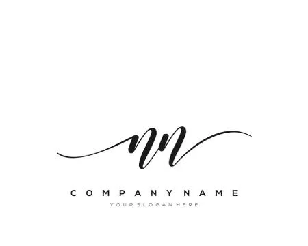 NN Initial Letter handwriting logo hand drawn template vector Ilustração Stock