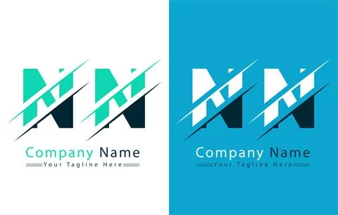 NN Letter Logo Vector Design Concept Elements Illustrazione stock
