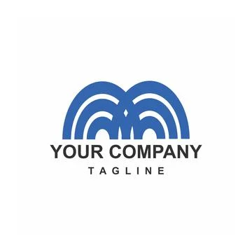 NN, M, NCN, MC, MCC initials circle geometric logo and vector icon Stock Illustration