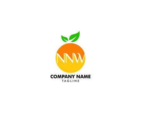 NNW letter orange fruit logo design vector illustration Stock Illustration