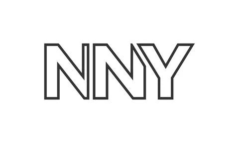 NNY logo design template with strong and modern bold text. Initial based ve.. Stockillustratie