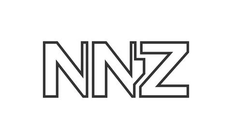 NNZ logo design template with strong and modern bold text. Initial based ve.. Stock Illustration