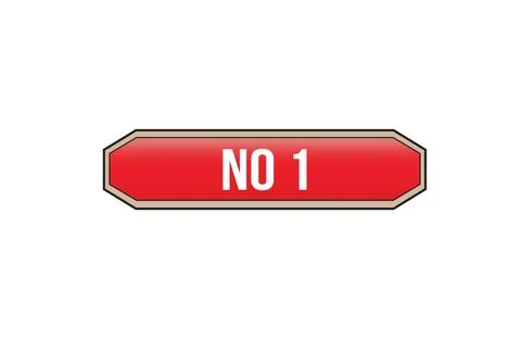 No 1 red ribbon label banner. Stock Illustration