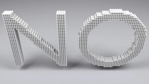 NO - 3D Text. Fall Down of little balls Stock Footage 127869995