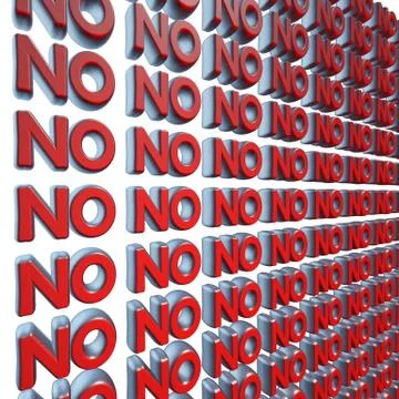 No 3d text wall Stock Illustration