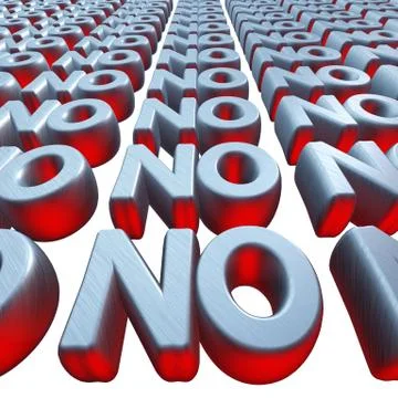 No 3d text wall Stock Illustration