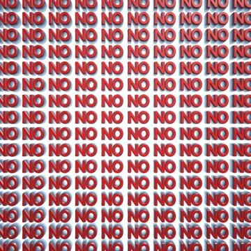 No 3d text wall Stock Illustration