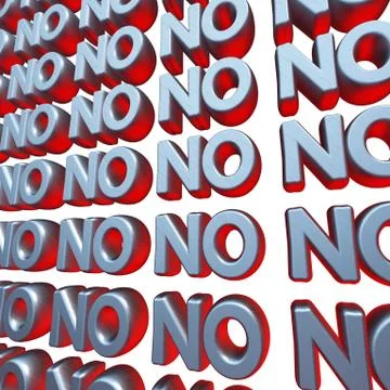 No 3d text wall Stock Illustration