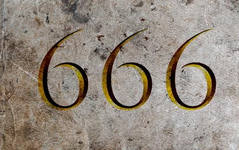 No. 666. The number three sixes Stock Illustration